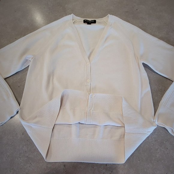 BANANA REPUBLIC Women's Button-Down Cardigan w/Sleeve Details - Ivory - Medium - Picture 9 of 12
